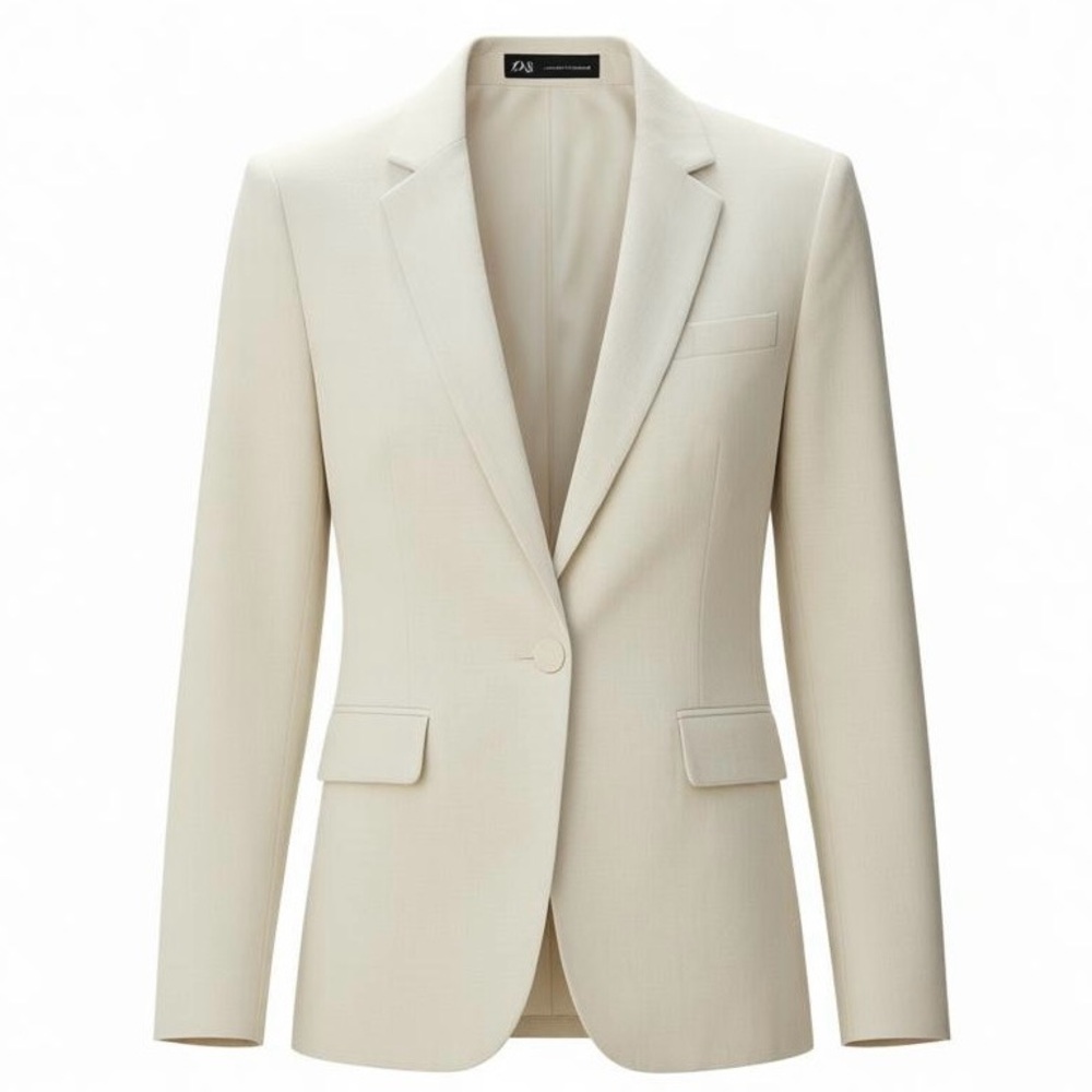 Ann Taylor Womens White Linen Blend Blazer Size 12